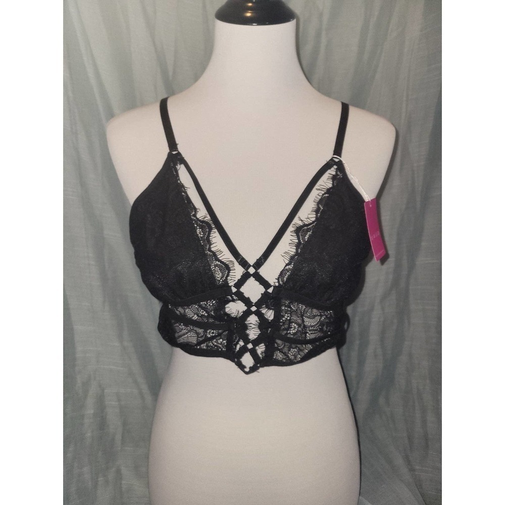 NWT Black Lace Bralette lingerie xl